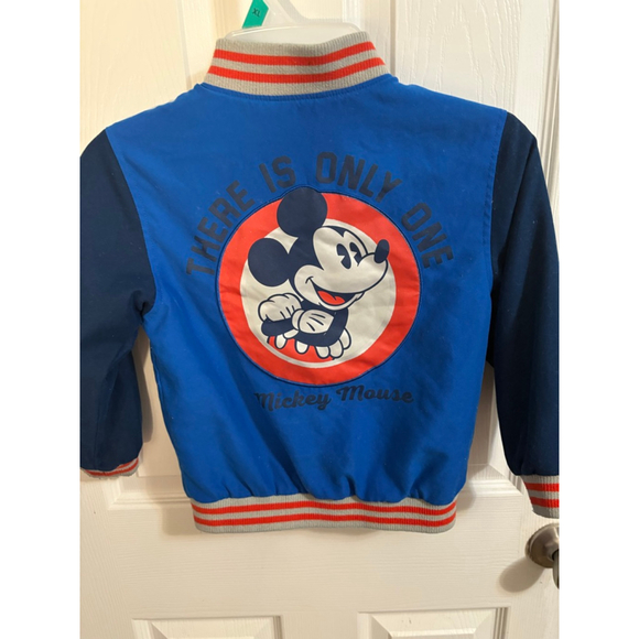 Disney Store Mickey Mouse Varsity Jacket Size 4 Blue - Picture 3 of 6
